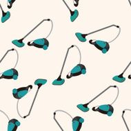 Home appliances theme vacuum cleaner cartoon seamless pattern background N4
