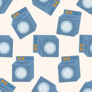 Washing machine cartoon seamless pattern background N2
