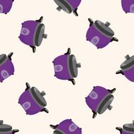 Home appliances theme rice cooker cartoon seamless pattern background N4