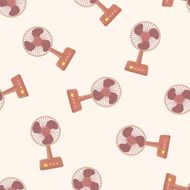 Home appliances theme ectric fan cartoon seamless pattern background N6