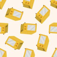 Home appliances theme microwave cartoon seamless pattern background N6
