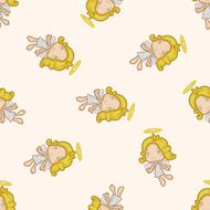 angel cartoon seamless pattern background N27