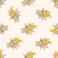 angel cartoon seamless pattern background N30