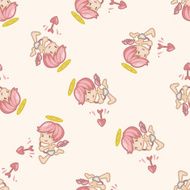 angel cartoon seamless pattern background N32