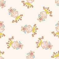 angel cartoon seamless pattern background N33