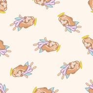 angel cartoon seamless pattern background N34
