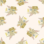angel cartoon seamless pattern background N35