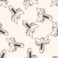 spaceship cartoon seamless pattern background N60