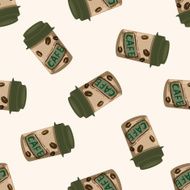 coffee cartoon seamless pattern background N9