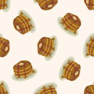pancake cartoon seamless pattern background
