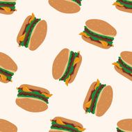 hamburger cartoon seamless pattern background N5