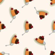 pudding cartoon seamless pattern background N2