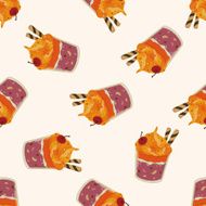 decorating cake cartoon seamless pattern background N35