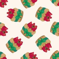 decorating cake cartoon seamless pattern background N36