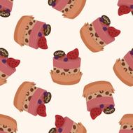 decorating cake cartoon seamless pattern background N37