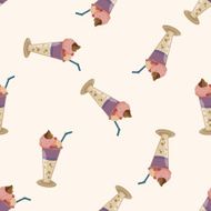 ice cream cartoon seamless pattern background N6