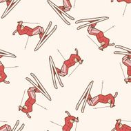 ski cartoon seamless pattern background N6
