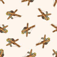 ski cartoon seamless pattern background N8