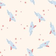 weather snowy cartoon seamless pattern background N4