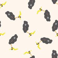 weather rainy day cartoon seamless pattern background N6