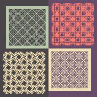Set of four seamless patterns Vintage geometric ornaments N4