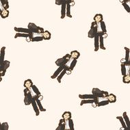 thief cartoon seamless pattern background N22