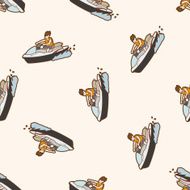 Water Sports cartoon seamless pattern background N17