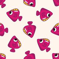 fish cartoon seamless pattern background N12