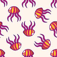 jellyfish cartoon seamless pattern background N3