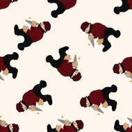 thief cartoon seamless pattern background N27