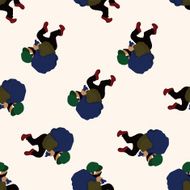 thief cartoon seamless pattern background N28