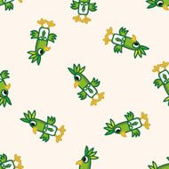 animal parrot worker cartoon seamless pattern background N2