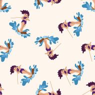 Water Sports cartoon seamless pattern background N25