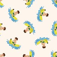 Water Sports cartoon seamless pattern background N30