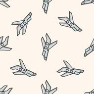transportation airplane cartoon seamless pattern background N26