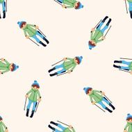 Skiers cartoon seamless pattern background N4