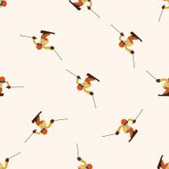Skiers cartoon seamless pattern background N8