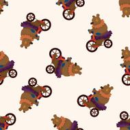 circus animal cartoon seamless pattern background N14