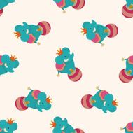 circus animal cartoon seamless pattern background N15