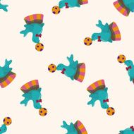 circus animal cartoon seamless pattern background N18