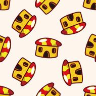 Building house tower cartoon seamless pattern background N5