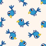 bird cartoon seamless pattern background N11
