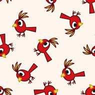 bird cartoon seamless pattern background N12
