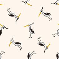 bird cartoon seamless pattern background N15