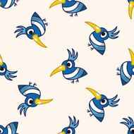 bird cartoon seamless pattern background N16