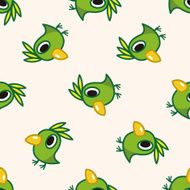 bird cartoon seamless pattern background N17