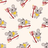 animal mouse cartoon seamless pattern background N4