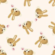 animal rabbit cartoon seamless pattern background N3