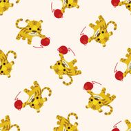animal tiger cartoon seamless pattern background N2