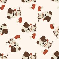 animal dog cartoon seamless pattern background N4